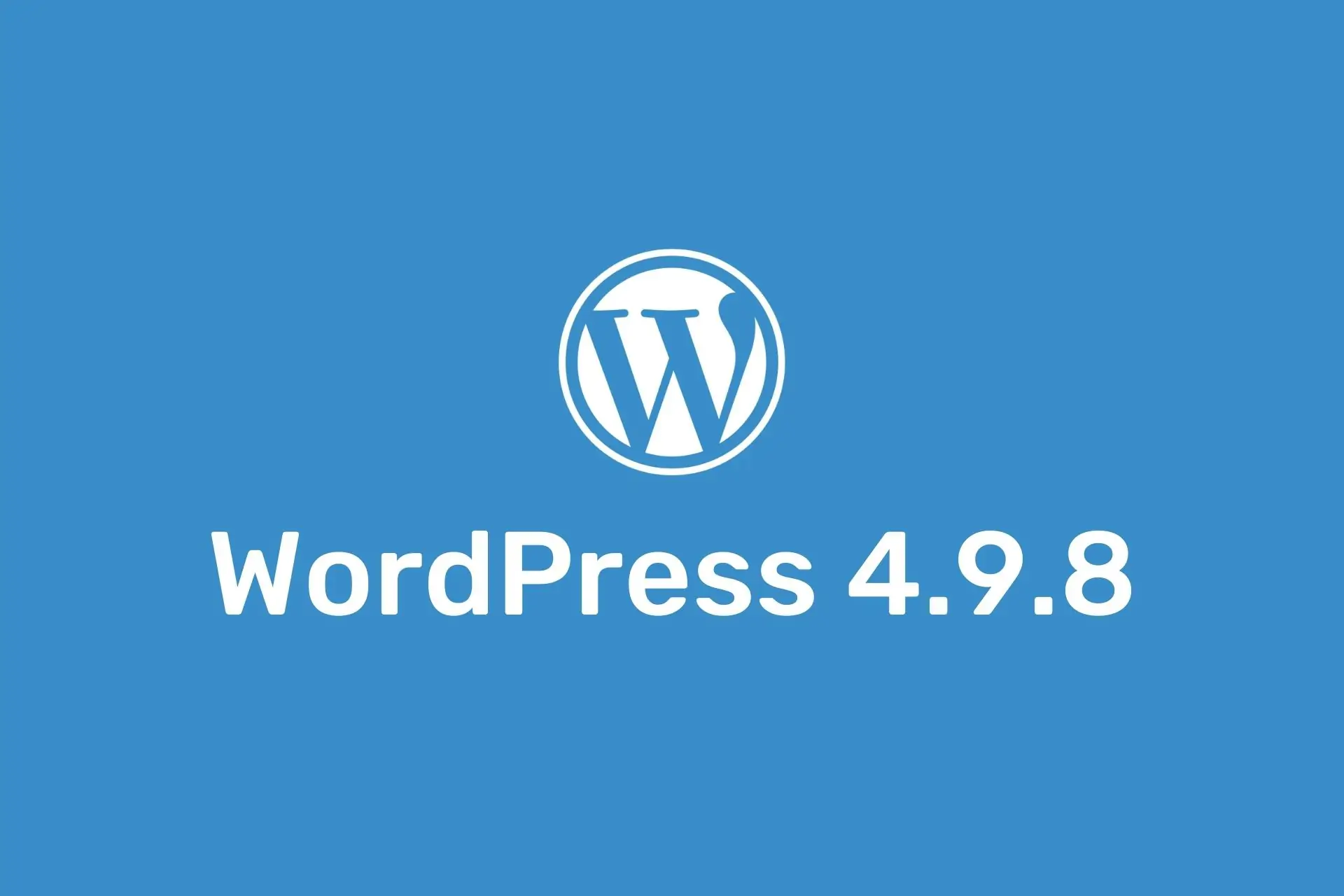 Logo de WordPress version 4.9.8 sur fond bleu