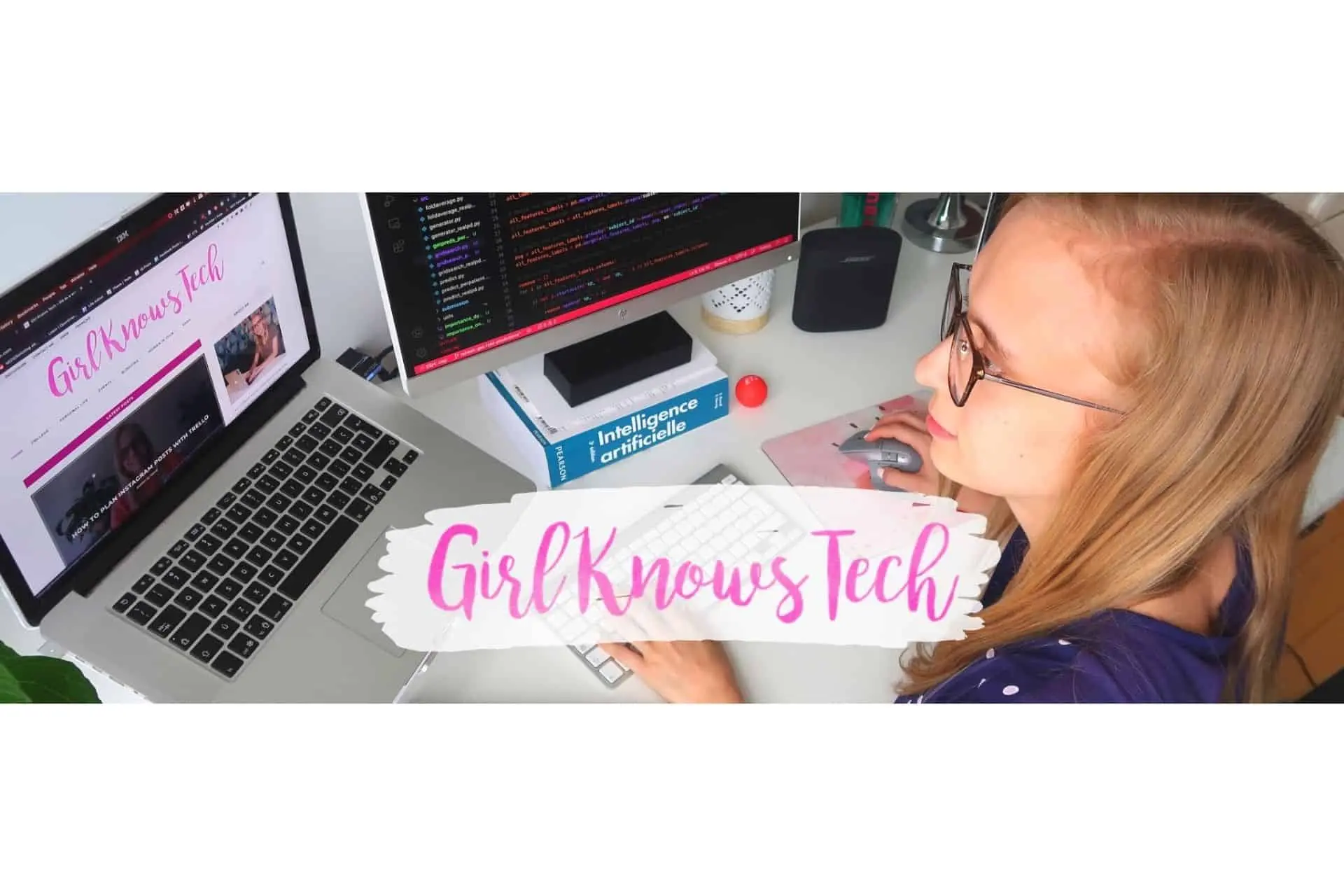 Photo de Marie-Philippe-Gill - Girl Knows Tech avec son ordinateur