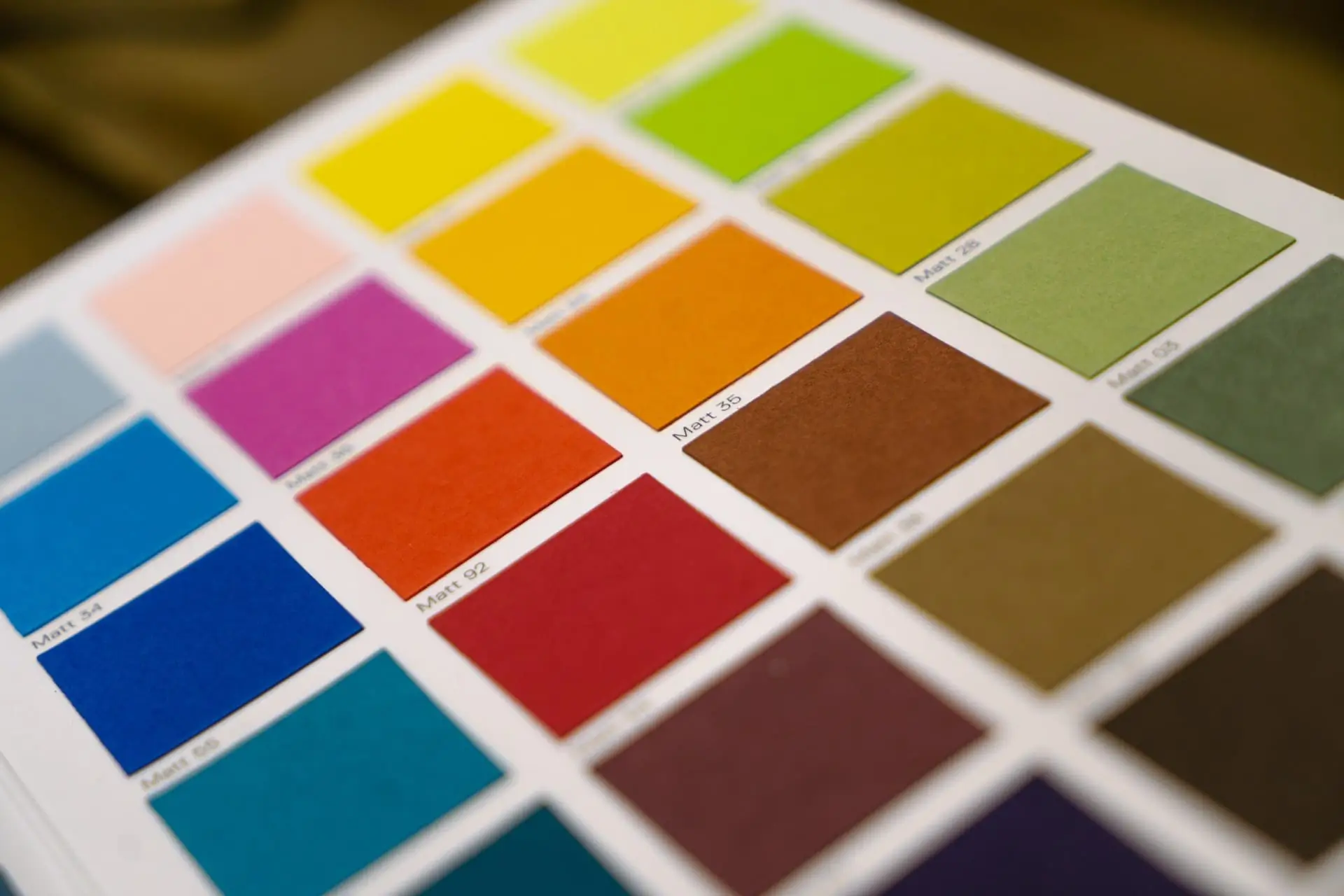 Palette de couleurs variées en gros plan