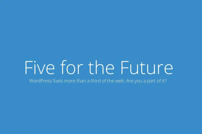 Slogan promotionnel WordPress, fond bleu