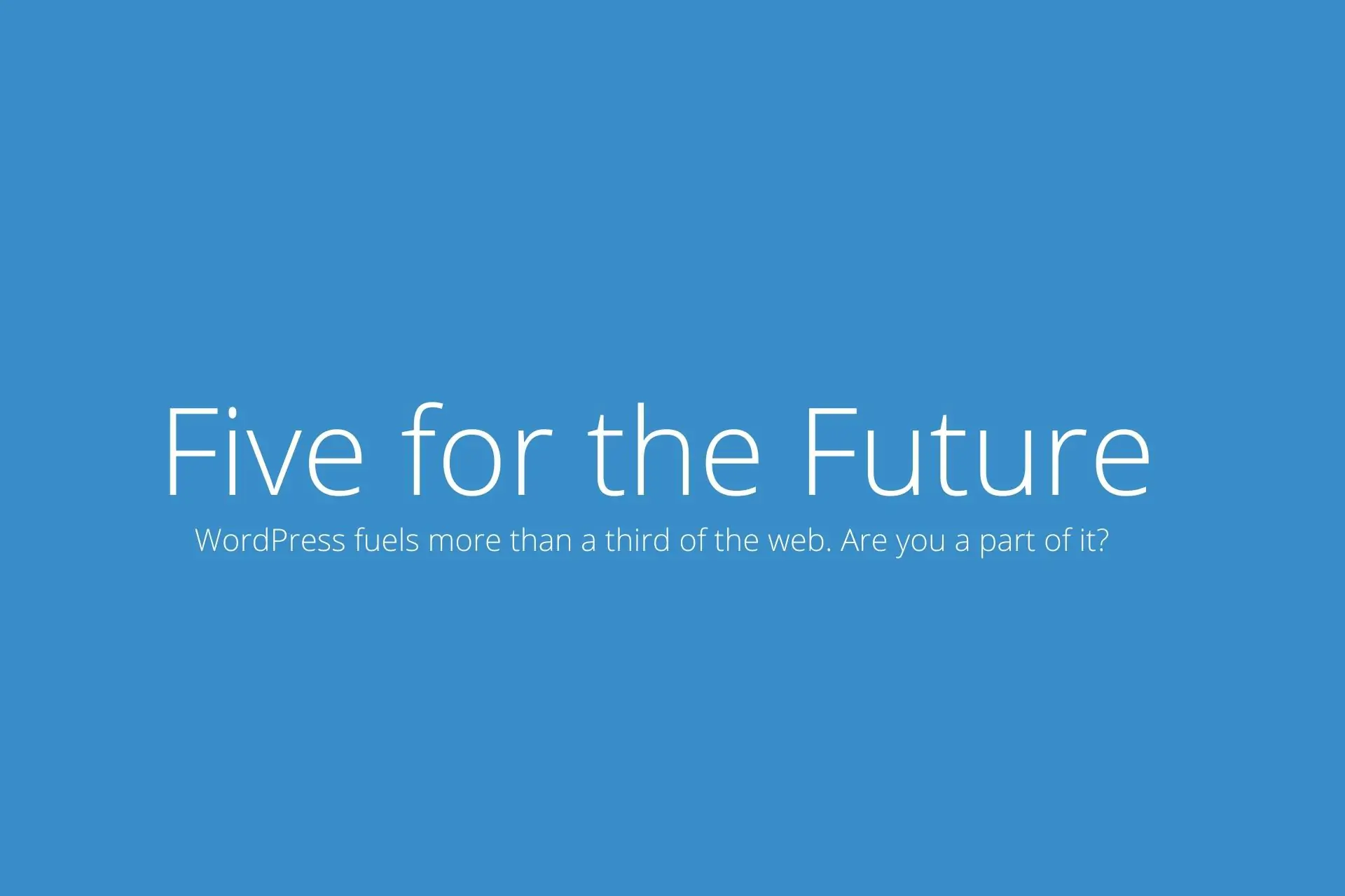 Slogan promotionnel WordPress, fond bleu