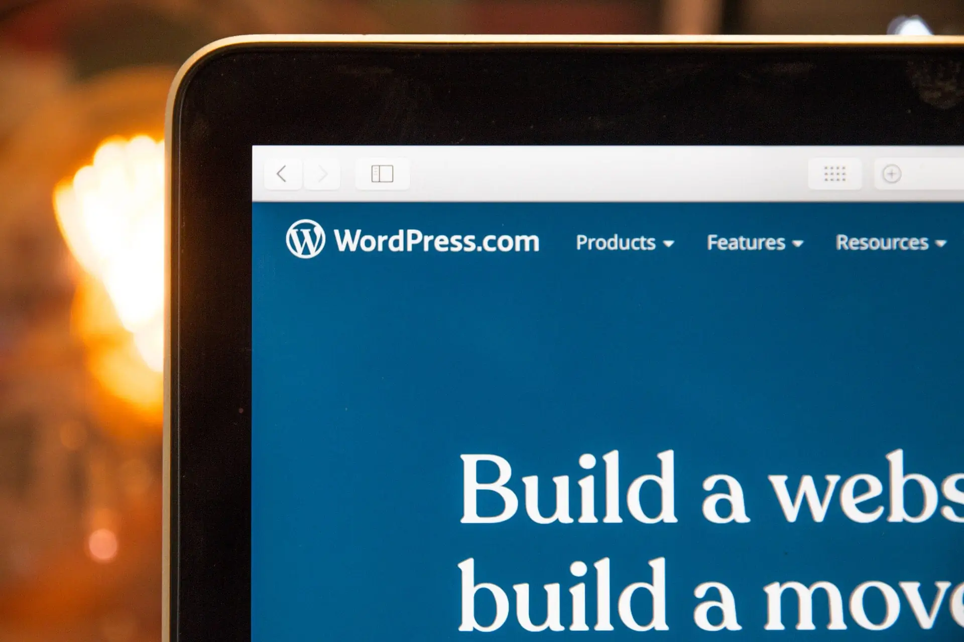 Écran affichant le site WordPress.com