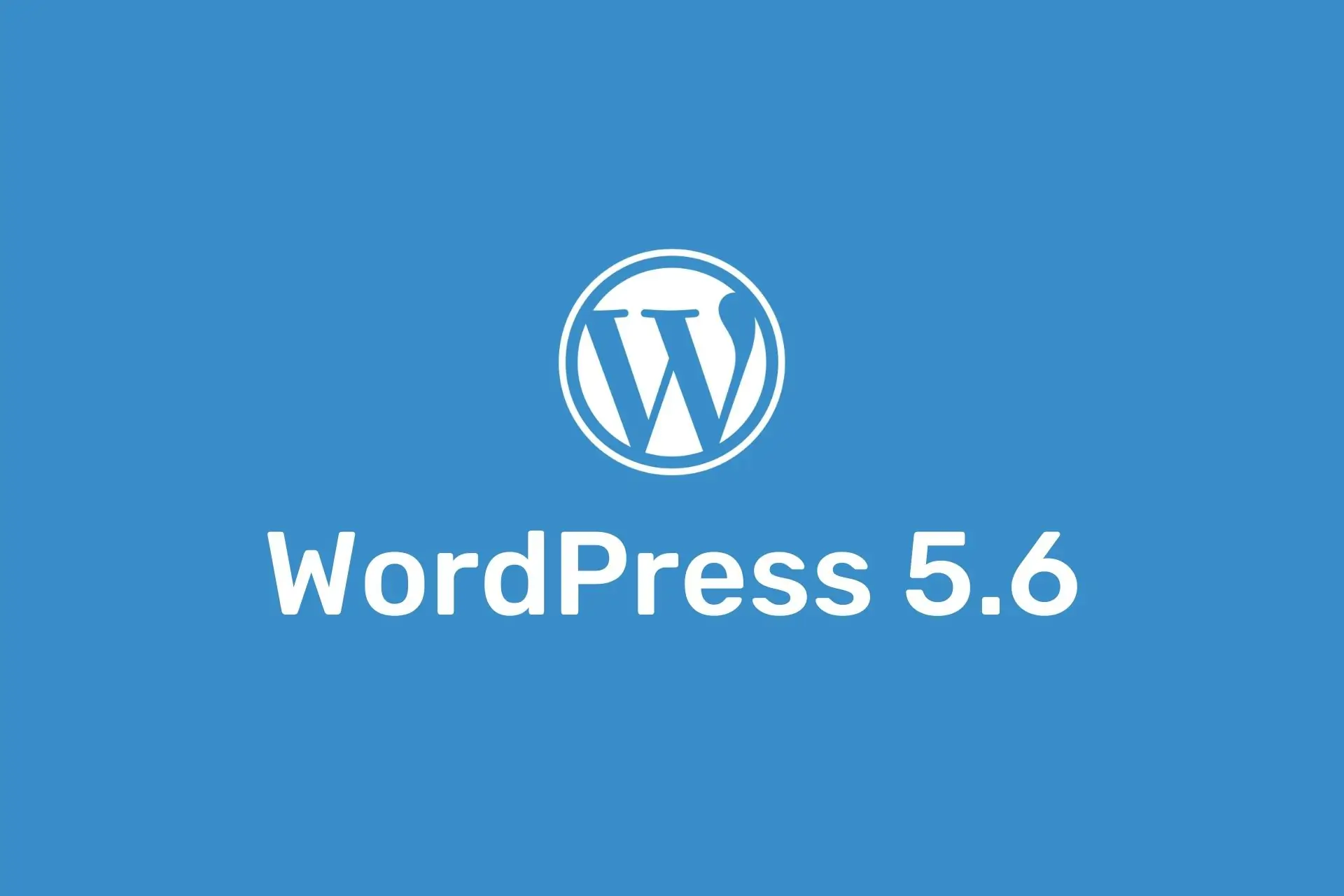 Logo WordPress 5.6 sur fond bleu