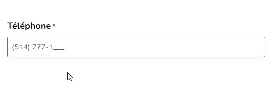 Partially filled in phone number input field.