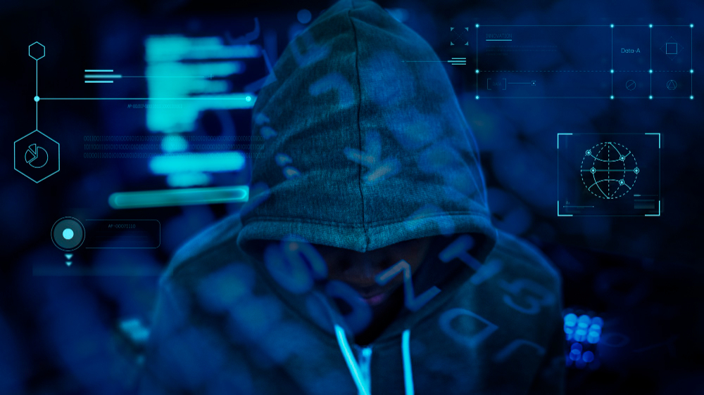 Hacker with digital UX