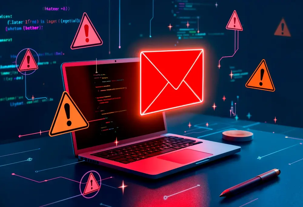 Ordinateur portable avec alertes de sécurité cybernétique