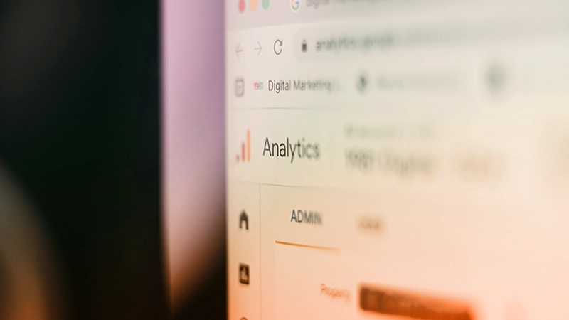 Google Analytics dashboard on a computer screen
